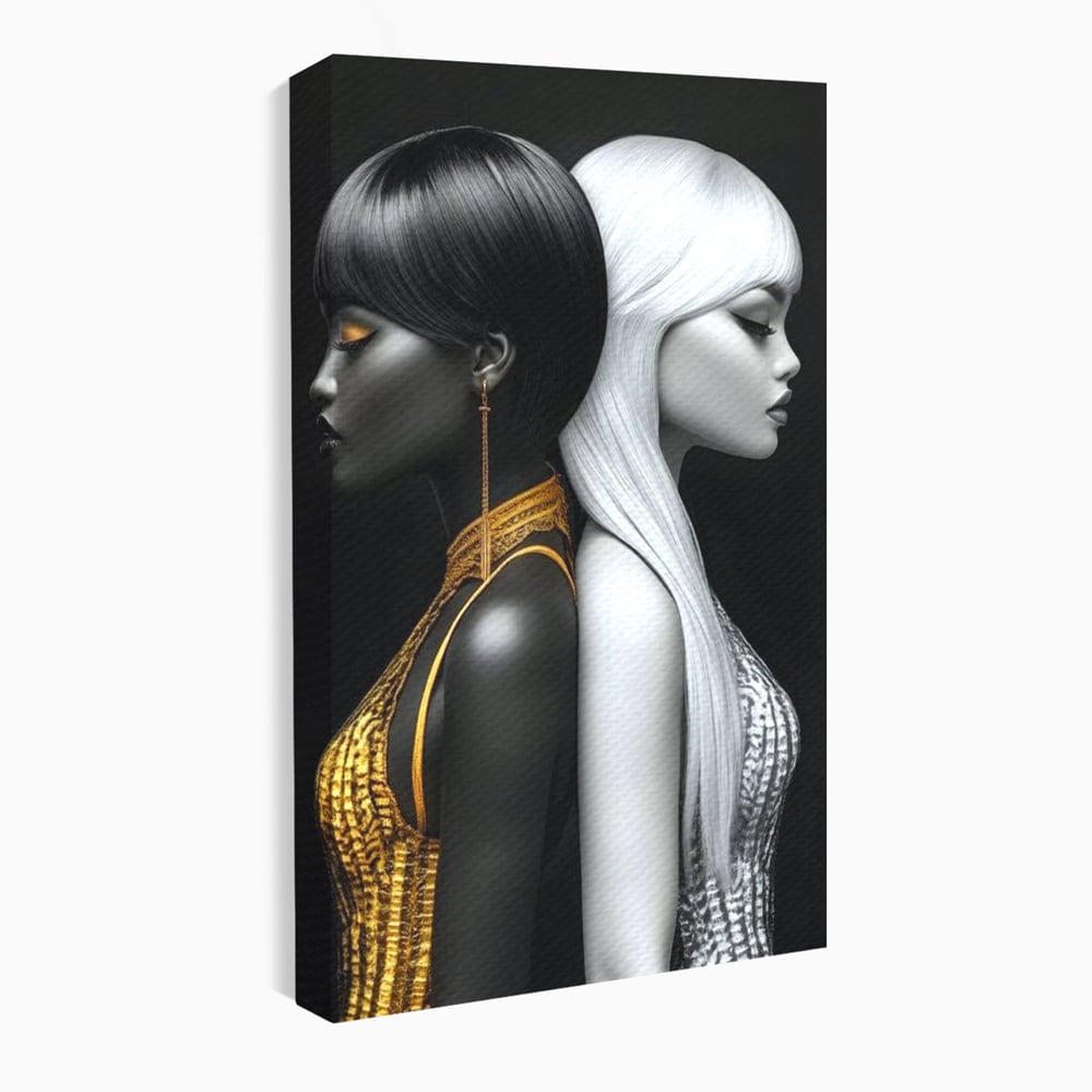 Tablou canvas cu tablou canvas cu doua fete in contrast, fara rama, pe sasiu de lemn